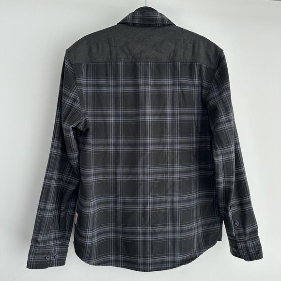 Howler Brothers Shirt Mens Medium Black Gray Quintana Quilted Flannel Plaid - Picture 6 of 11